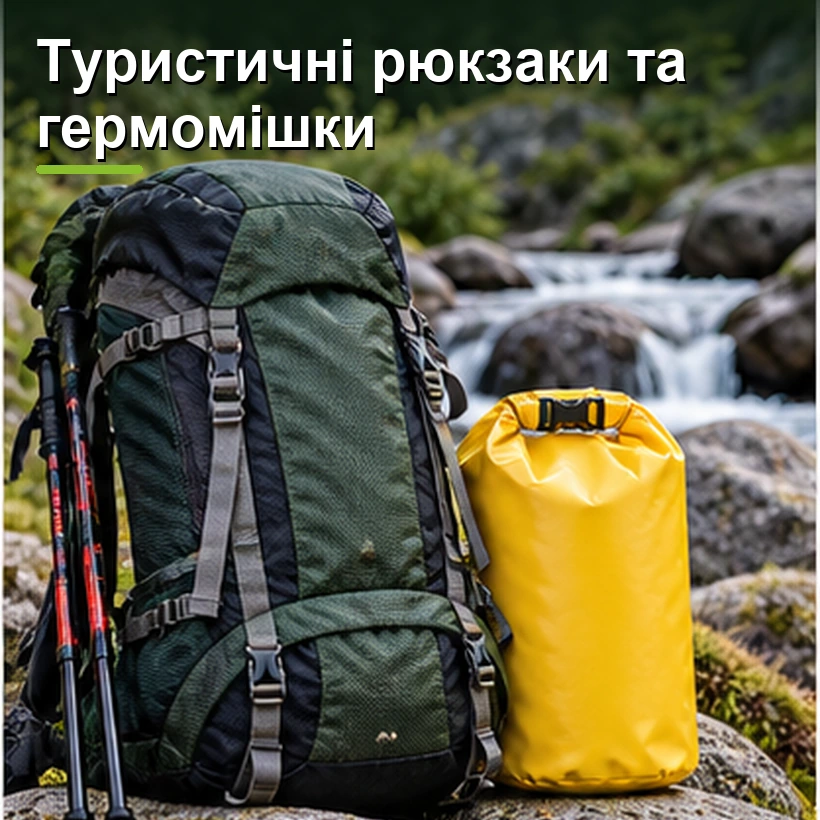 Туристичні рюкзаки та гермомішки