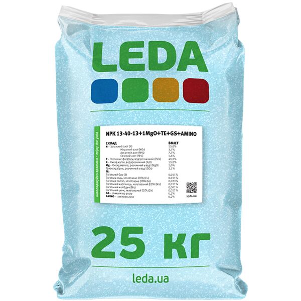 LEDA NPK 13-40-13 + 1MgO + TE + GS + AMINO - добриво, LEDA