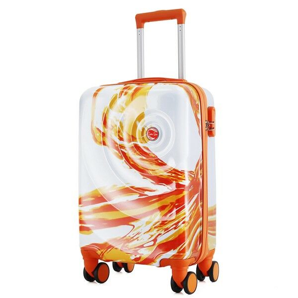 Чемодан Semi Line 20" (S) White/Orange Print (T5655-1)