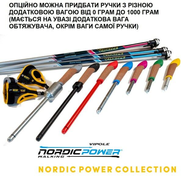 Секция палок для скандинавской ходьбы Vipole Asta Power Steps Blue 125 (SW20 01)