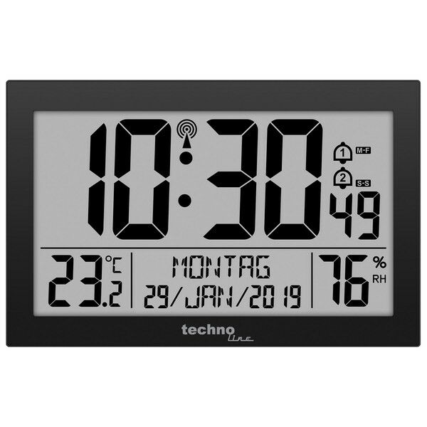 Часы настенные Technoline WS8016 Black (WS8016 schwarz)
