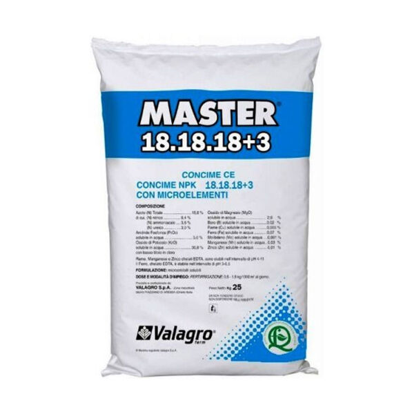 МАСТЕР NPK 18.18.18+3 / MASTER NPK 18.18.18+3 - комплексное минеральное удобрение, Valagro