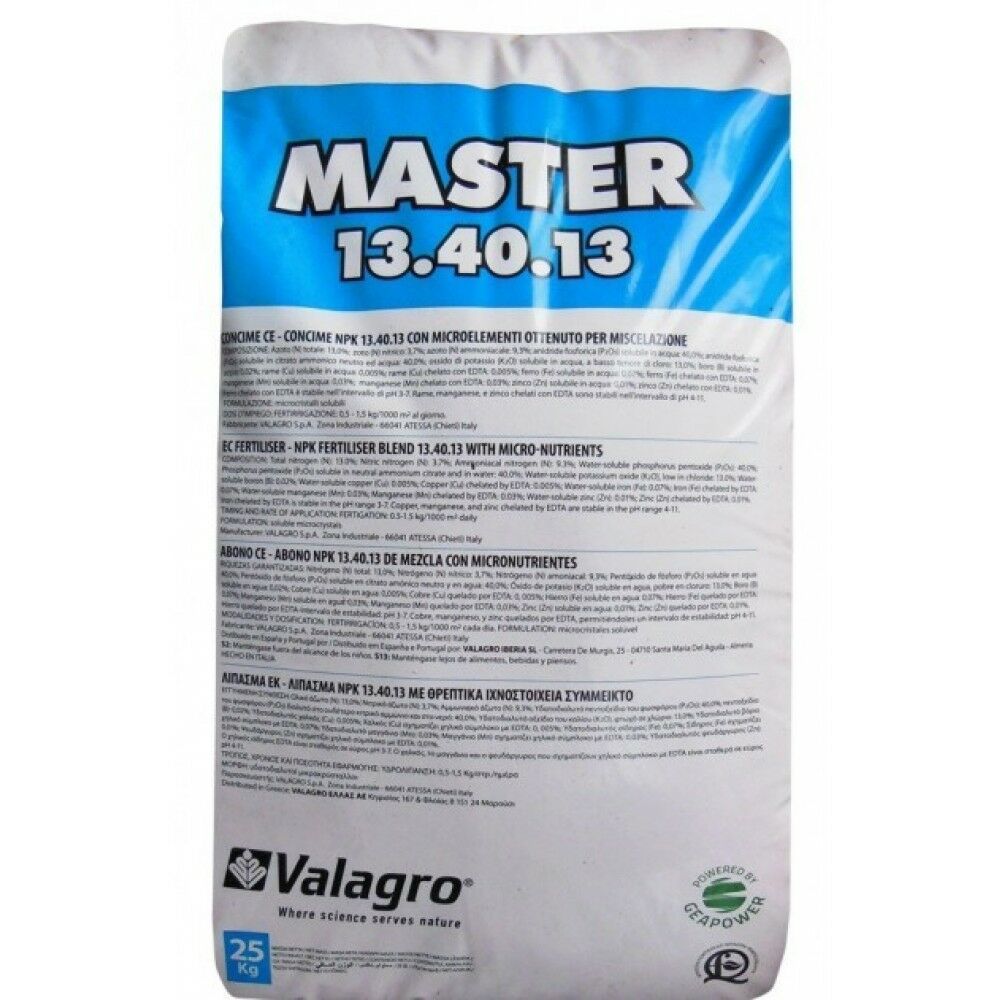 МАСТЕР NPK 13.40.13 / MASTER NPK 13.40.13 - комплексне мінеральне добриво, Valagro